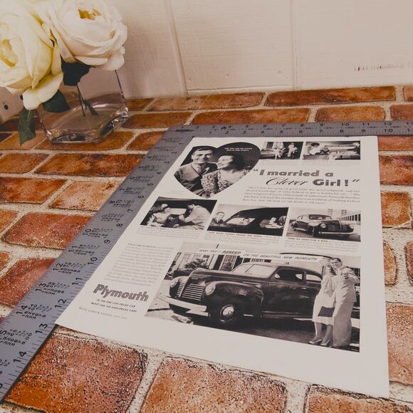1940 Vintage Plymouth Print Ad "I Married a Clever Girl" Classic Car Advertising - Picture 8 of 11